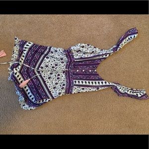 Purple Paisley Print Romper